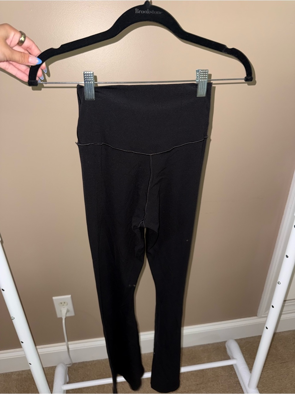 aerie Black High-Rise Flare Leggings with Crossover Waistband - Picture 2 of 4